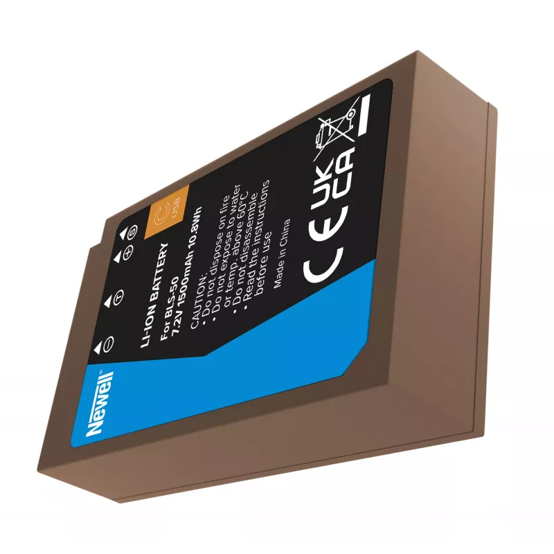 Newell Replacement Battery BLS-50 with USB-C for Olympus