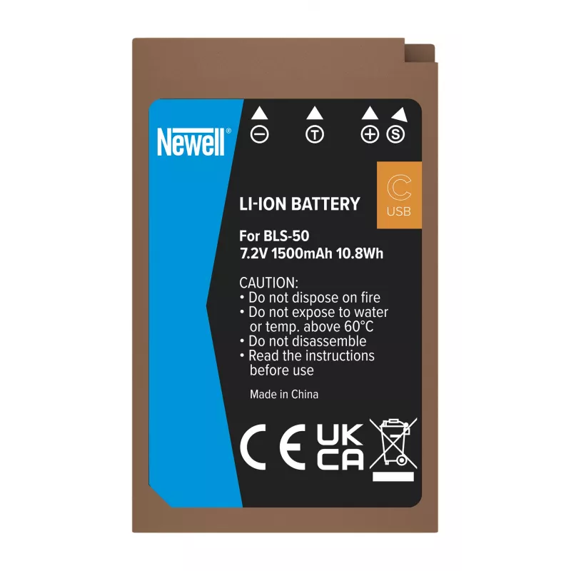 Newell Replacement Battery BLS-50 with USB-C for Olympus