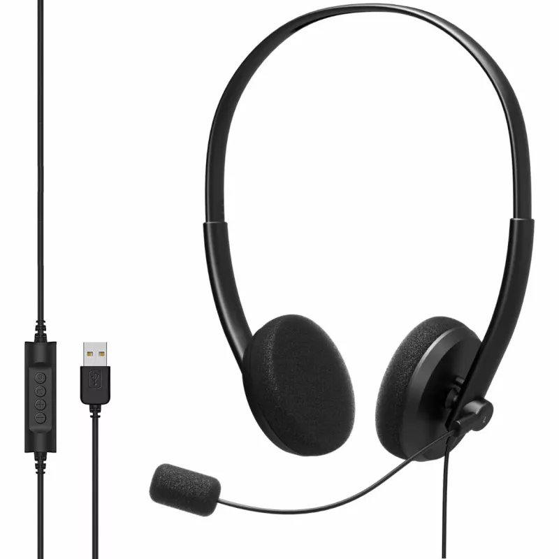 MOZOS MTX1091ECO Vadu ausu austiņas ar mikrofonu USB-A