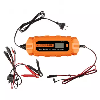 NEO TOOLS Automātiskais lādētājs 10A/160W, 3-200Ah, svina-skābes/AGM/GEL akumulatoriem