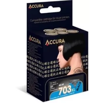ACCURA saderīga tintes kasetne HP 703XL (CD887AE) melna, palielināta ietilpība