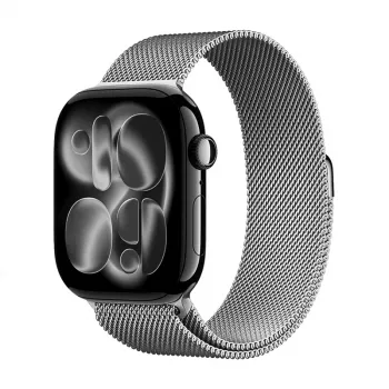 Crong Milano Steel Nerūsējošā Tērauda Milānas Cilpas Siksniņa Apple Watch 38/40/41/42 mm (Sudraba)