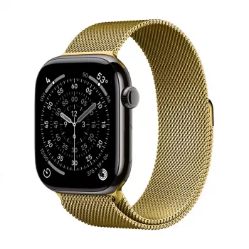 Crong Milano Steel - Nerūsējošā tērauda siksniņa Apple Watch 42/44/45/49 mm (Zelta)