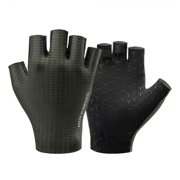ROCKBROS Īsie pirkstu riteņbraukšanas cimdi Breathable, izmērs S - zaļš