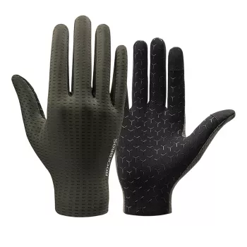 ROCKBROS Breathable Full Finger Cycling Gloves, Size S - Green