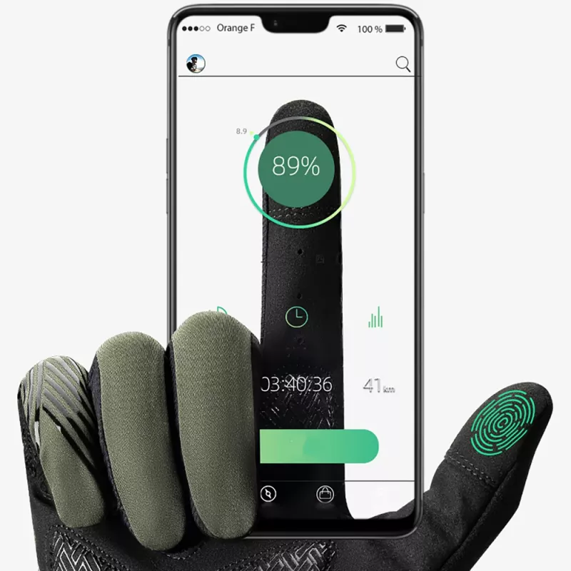 ROCKBROS Full Finger Cycling Gloves Spring/Summer/Autumn, Size S, Green