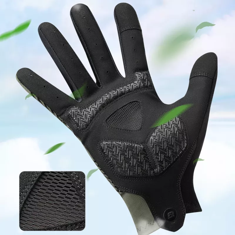 ROCKBROS Full Finger Cycling Gloves Spring/Summer/Autumn, Size S, Green