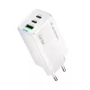 Wozinsky GaN 65W lādētājs ar USB-A un 2x USB-C portiem un USB-C kabeli 65W - Balts
