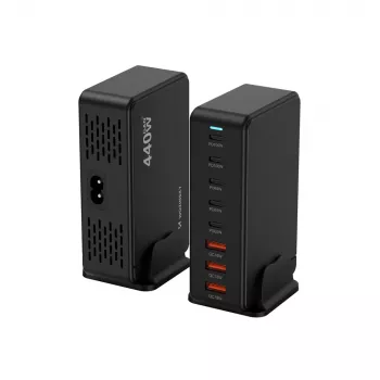 Wozinsky WSL-440 440W GaN QC3 Lādētāja Stacija - Melna