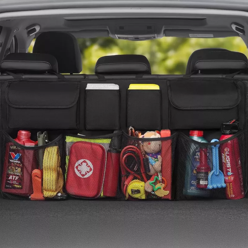 Wozinsky Large Car Organizer for Rear Seat Back and Trunk - Black