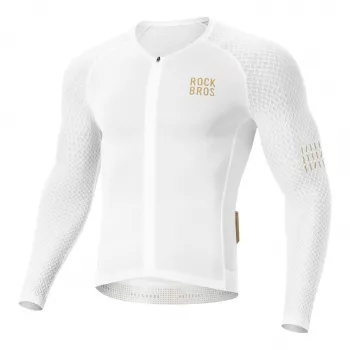ROCKBROS Diamond YDCX008 Garās Piedurknes Riteņbraukšanas Krekls Izmērs L Balts