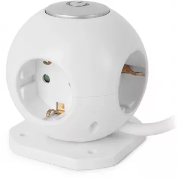 ENTAC Power Strip Globe 3-Way with USB Switch White