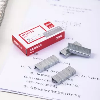 Deli ESSENTIAL Staples 24/6, 1000 Pieces, Galvanized Steel, Silver