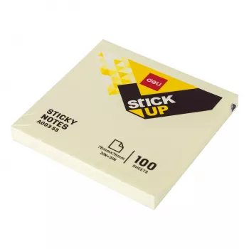 Deli Stick Up Sticky Notes 100 Sheets Yellow 76x76 mm