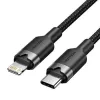 VENTION LALBH USB-C uz Lightning kabelis 2m Melns MFi sertificēts ātrai uzlādei