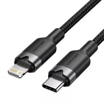 VENTION LALBH USB-C uz Lightning kabelis 2m Melns MFi sertificēts ātrai uzlādei