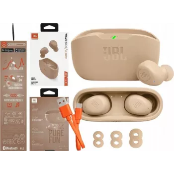 JBL Wave Buds True Wireless In-Ear austiņas bēšā krāsā