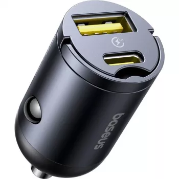 Baseus Tiny Star 30W USB-A USB-C sienas lādētājs melns