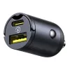 Baseus Tiny Star 30W USB-A USB-C sienas lādētājs melns