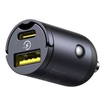Baseus Tiny Star 30W USB-A USB-C sienas lādētājs melns