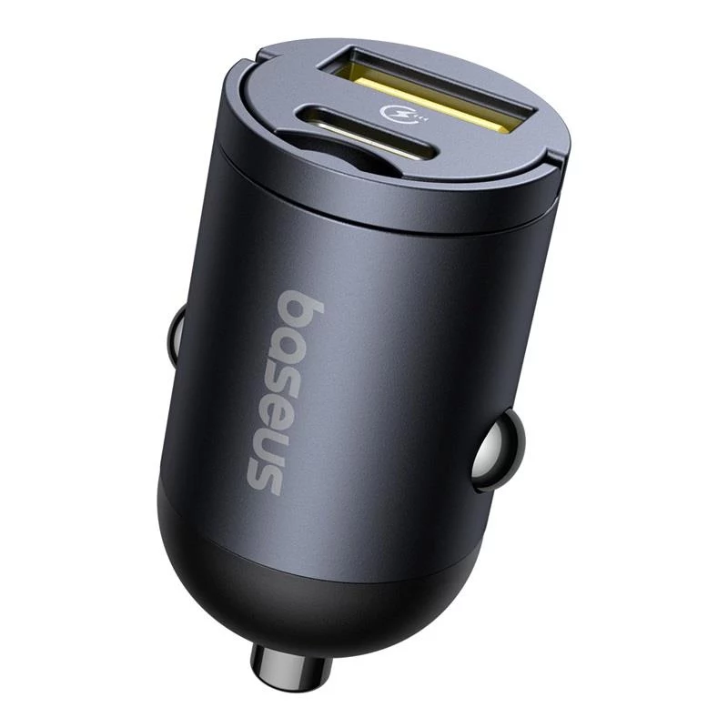 Baseus Tiny Star 30W USB-A USB-C sienas lādētājs melns