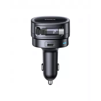 Baseus PrimeTrip VR1 60W Auto lādētājs ar ievelkamu USB-C kabeli - Melns