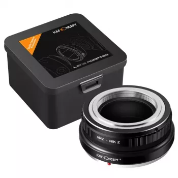 K&F Concept M42 uz Nikon Z stiprinājuma objektīva adapteris Nikon Z5 Z6 Z7 Z50 Zfc Z9 Z8 Z30, Melns