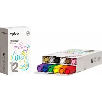 Mideer Acrylic Markers 12 gabalu komplekts MD1259