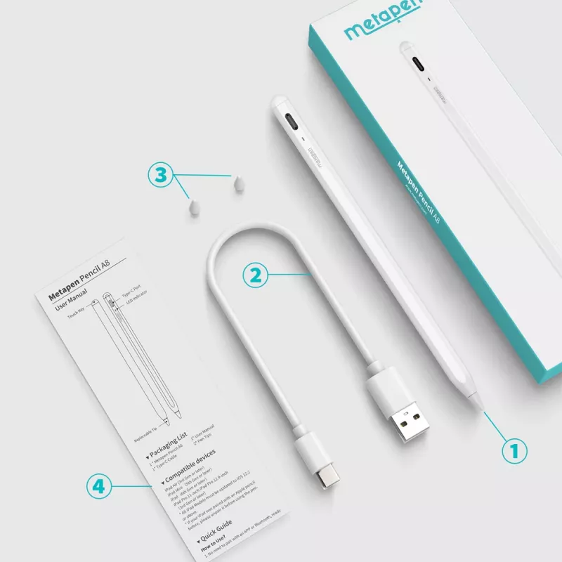 Metapen Pencil A8 for iPad White