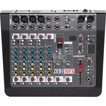 Allen & Heath ZEDi-10FX 10 kanālu mikseris ar USB audio interfeisu un FX