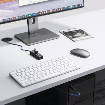 ORICO PW3UR25-U3 4-Port USB Hub with 3x USB-A 3.0 and 2.5G Ethernet, 1m Cable, Black