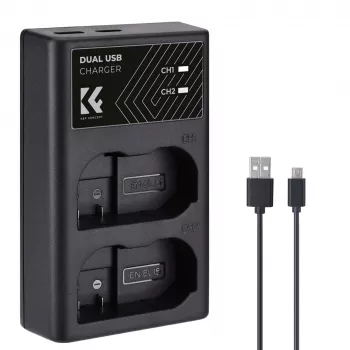 K&F Concept Dual USB lādētājs Nikon EN-EL15 akumulatoriem