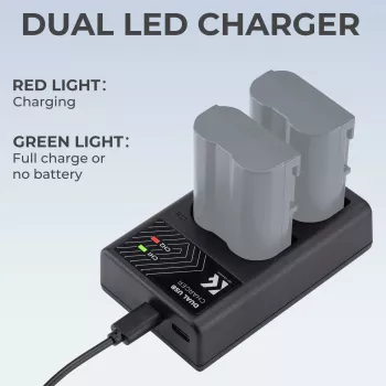 K&F Concept Dual USB lādētājs Nikon EN-EL15 akumulatoriem