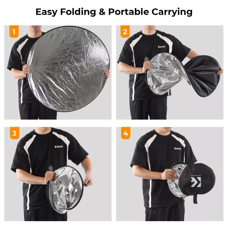 K&F Concept 5-in-1 Collapsible Round Reflector 80cm ar pārnēsāšanas somu (KF18.0002)