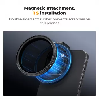 K&F Concept Magnetic Filter Clip viedtālruņiem 67mm Melns KF01.2675