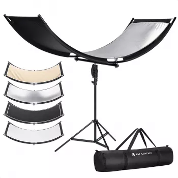 K&F Concept U-Shape 4-in-1 Curved Reflector 180x60cm ar statīvu un somu