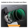 KF Black Diffusion 1/4 Filter 67mm ar Clip-On Adapteri viedtālrunim