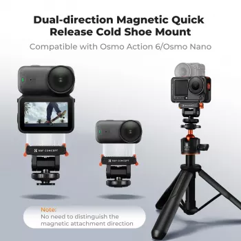 Magnētiskais ātrās atlaišanas turētājs DJI Osmo Action 6 / Nano / 1/4 collu vītne + ISO / Kf12.0035