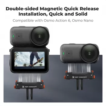 KF 2-Pack Magnetic Quick Release Mount for DJI Osmo Action 6/5/4/3/2, GoPro, 1/4 inch Devices - Black (KF12.0029)