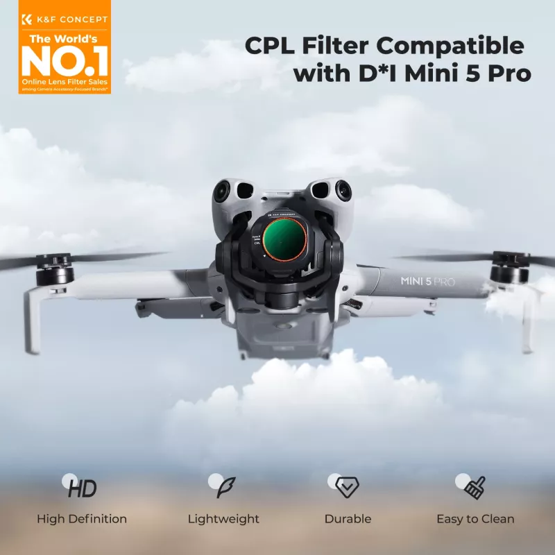 K&F Concept Circular Polarizer CPL Filter for DJI Mini 5 Pro Drone (KF02.0002)