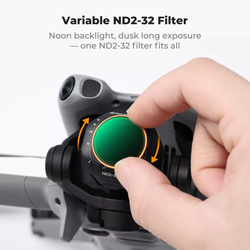 K&F Variable ND Filter ND2-ND32 for DJI Mini 5 Pro Drone, AGC Glass