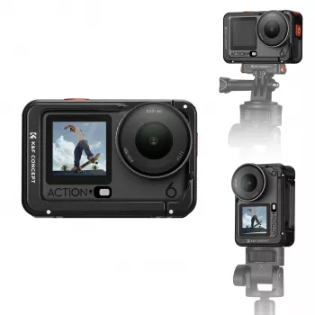 KF Frame Mount Camera Cage priekš DJI Osmo Action 6, metāls, melns, KF12.0026