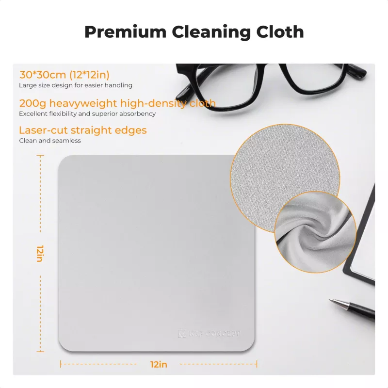 KF Microfiber Cleaning Cloth 30x30cm 200gsm 3-Pack for Optics Camera Lens Screen
