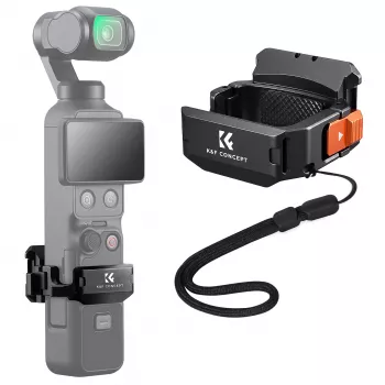 KF Mount Adapter Protective Frame for DJI Osmo Pocket 3 / 4 with GoPro Mount and 1/4 inch Tripod Thread - Black