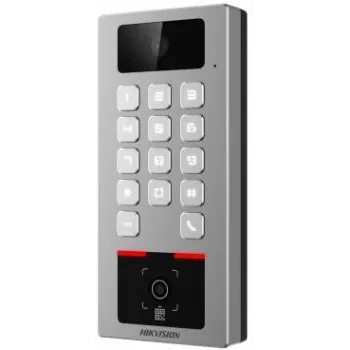Hikvision DS-K1T502DBWX-CQR sejas atpazīšanas terminālis ar 7 inch skārienekrānu, 2 MP divu objektīvu kameru, pirkstu nospiedumu, Mifare karti, PIN, Wi-Fi, IP65, IK08