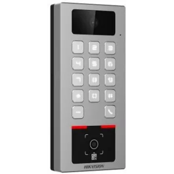 Hikvision DS-K1T502DBWX-CQR sejas atpazīšanas terminālis ar 7 inch skārienekrānu, 2 MP divu objektīvu kameru, pirkstu nospiedumu, Mifare karti, PIN, Wi-Fi, IP65, IK08