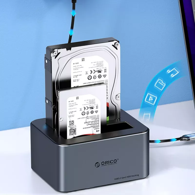 ORICO 6646C3-C 4-Bay Docking Station for 2.5/3.5 SATA HDD/SSD with Offline Clone Function - Grey