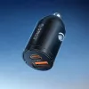 ORICO MiniRing 30W USB-A + USB-C Auto Lādētājs - Melns