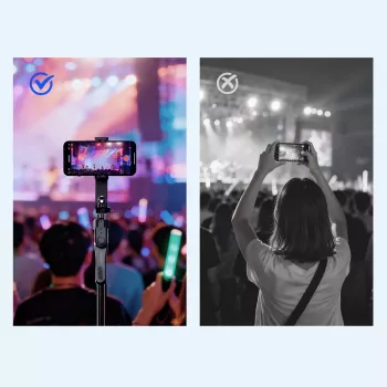 ORICO SPM215 Selfie Stick Tripod ar Bluetooth 5.2 tālvadību, 360° rotācija, 1/4 collu stiprinājums, izbīdāms līdz 72 cm, melns