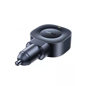 Baseus PrimeTrip VR2 45W + 45W Auto Lādētājs ar Ievelkamu USB-C Kabeli - Melns